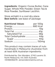Genmaicha Chocolate Bar Genmaicha Chocolate Bar | Buy Green Tea Chocolate in Melbourne Australia Handmade in Melbourne